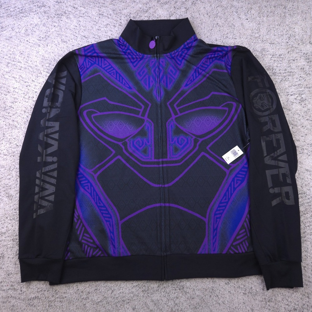 Black Panther Jacket Mens XXL Track Full Zip Marvel Wakanda Forever Movie NWD